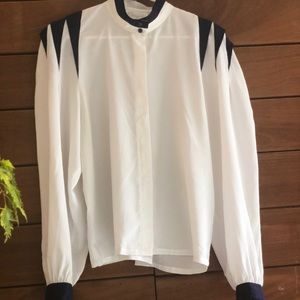 Vintage 80s High Neck Blouse